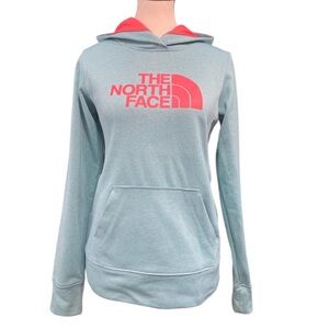 🔺The North Face Light Blue Hoodie with Bright Pink Logo🔺